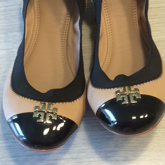 Tory Burch Tan Travel Leather Ballet Slipper Flats - Picture 5 of 16